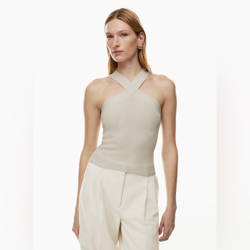 Aritzia Babaton Sculpt Knit Criss Cross Tank